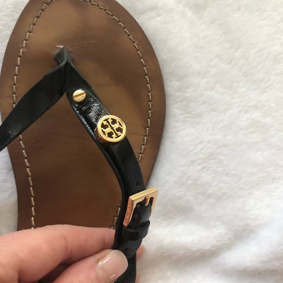 Tory Burch leather thong sandal black size 7.5 - Picture 2 of 3